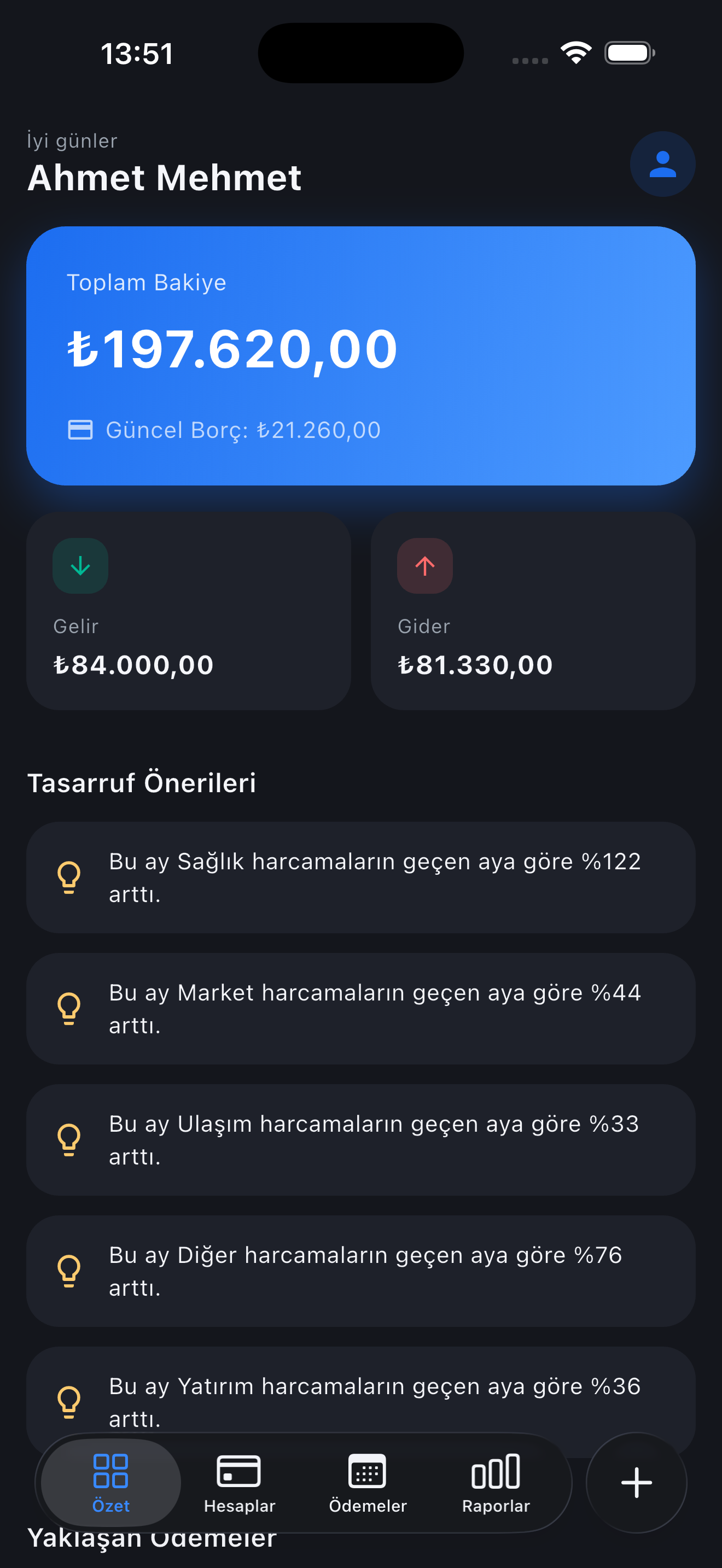Kesene ana ekranı